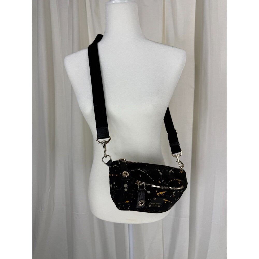 Henri Bendel Jetsetter Belt Bag Paint Splatter Crossbody Black Multi Dustbag
